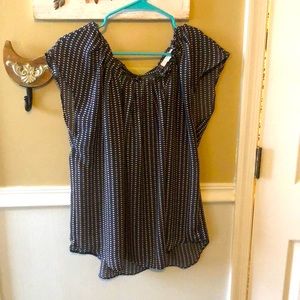 LC Lauren Conrad pleated scoop neck top.